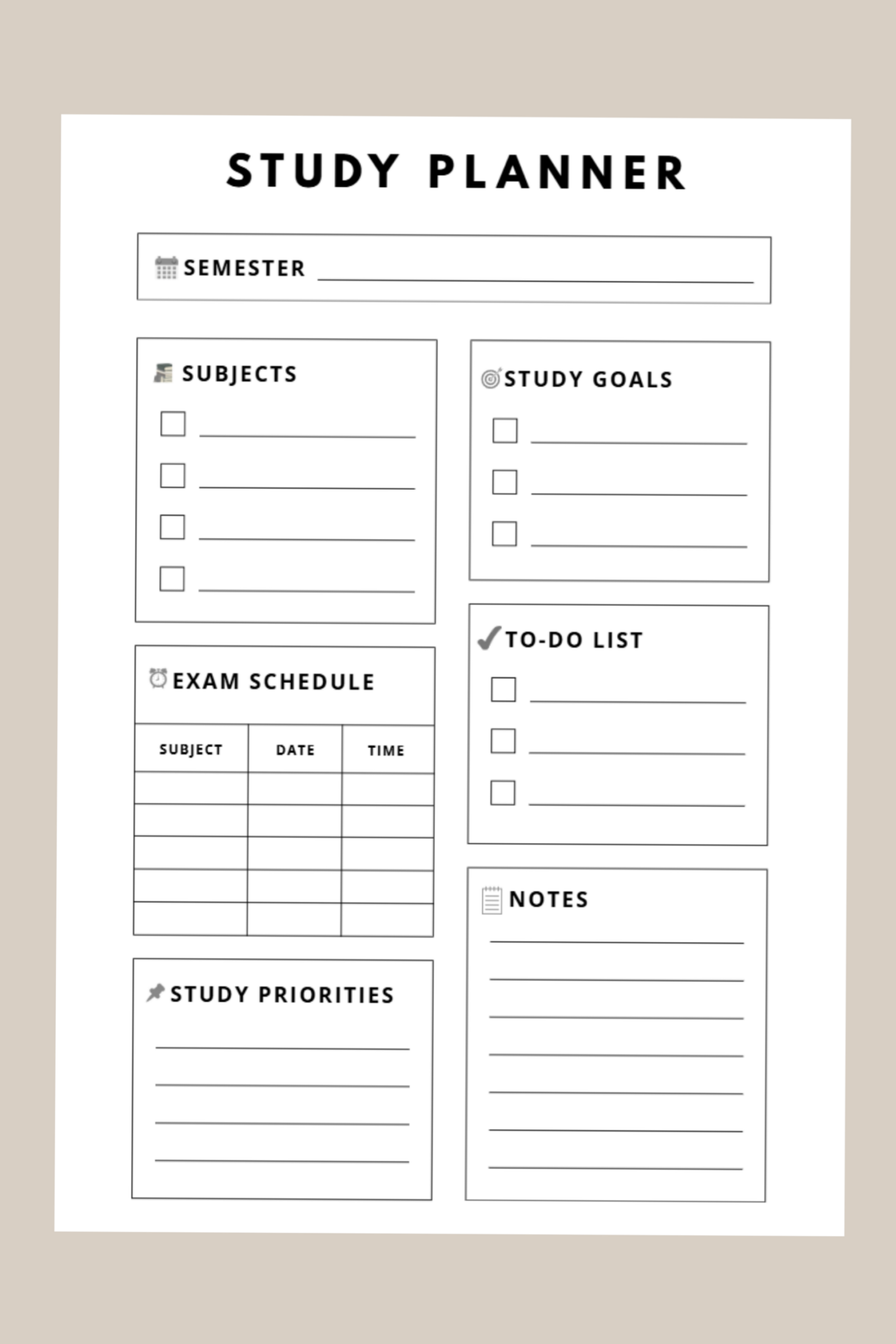 🕯️ ✨ stay inspired all year long: Study Planner Template – A4 Printable & Editable in Canva | Student Organizer