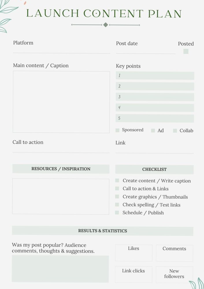 📅 📅 stay inspired all year long: Launch Content Plan Template | Product Launch Planner Bundle PDF