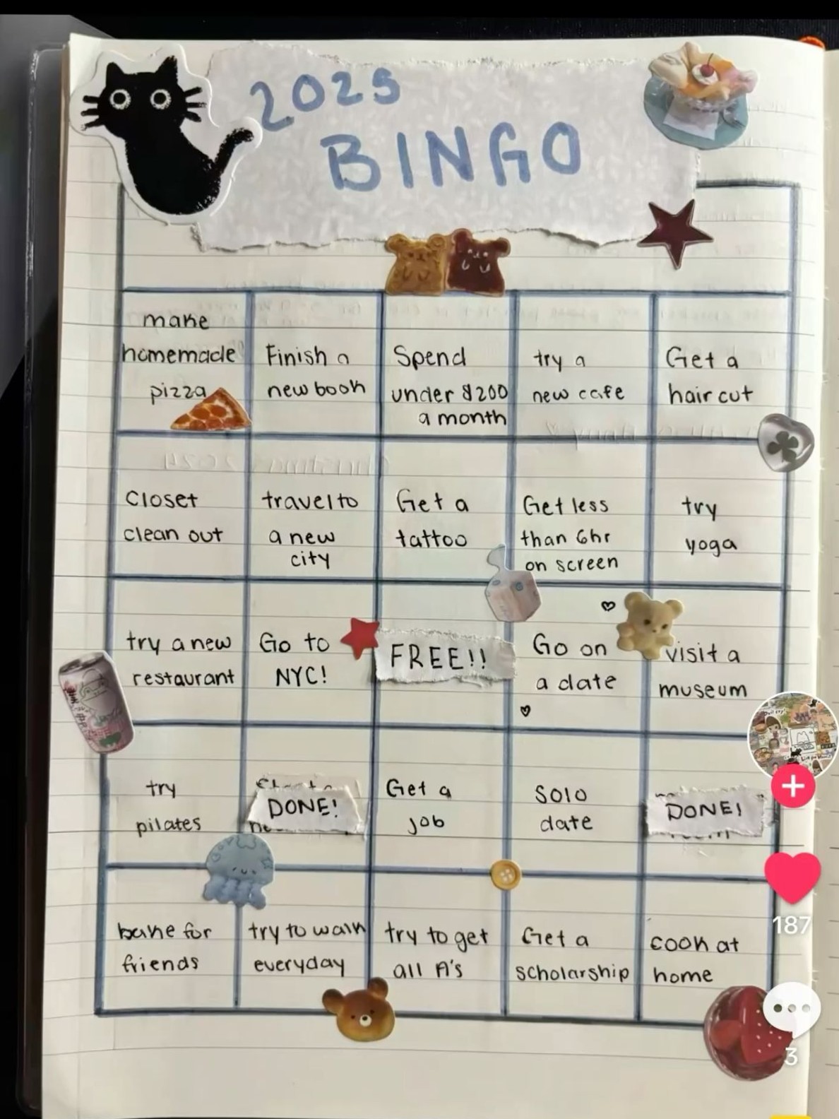 💎 🪄 Sticker Journal Ideas | 2025 Bingo Planner Design | secret to staying productive