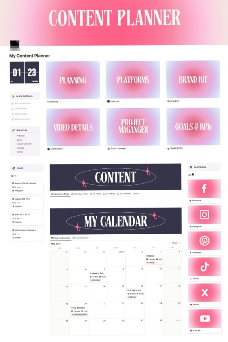 Streamline Social Media with Ultimate Content Planner Template — ☁️ 🎀 game-changing digital system