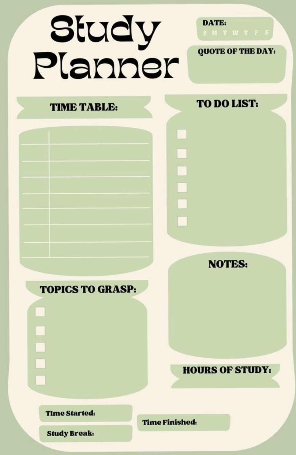 Study Revision Planner Printable | Organize Your Learning — 📁 📅 secret to staying productive