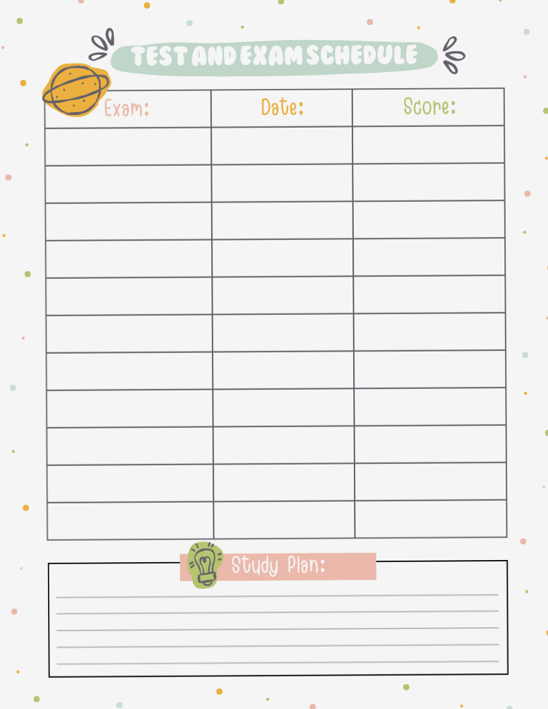 💍 💍 Test & Exam Schedule Planner | Digital Planner Design | stay inspired all year long