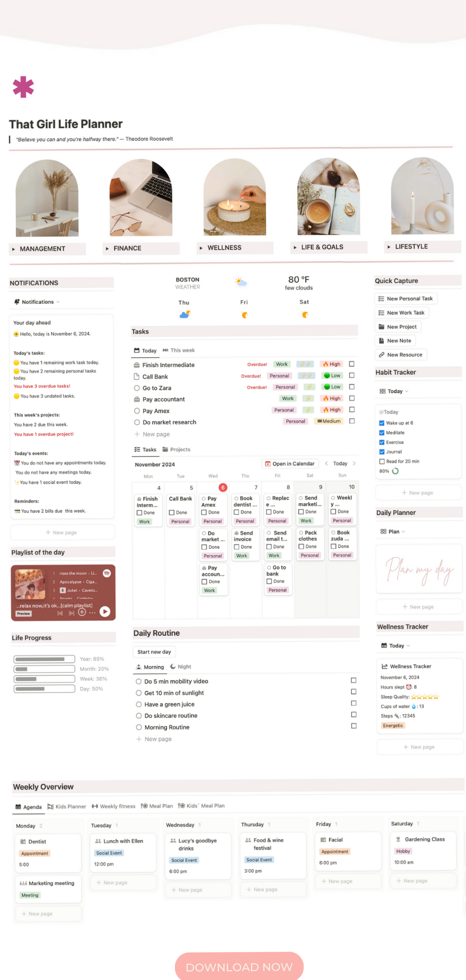 That Girl Planner: Ultimate Life Organizer for Women 🗂️ 411 — 📌 📝 romanticize your routine