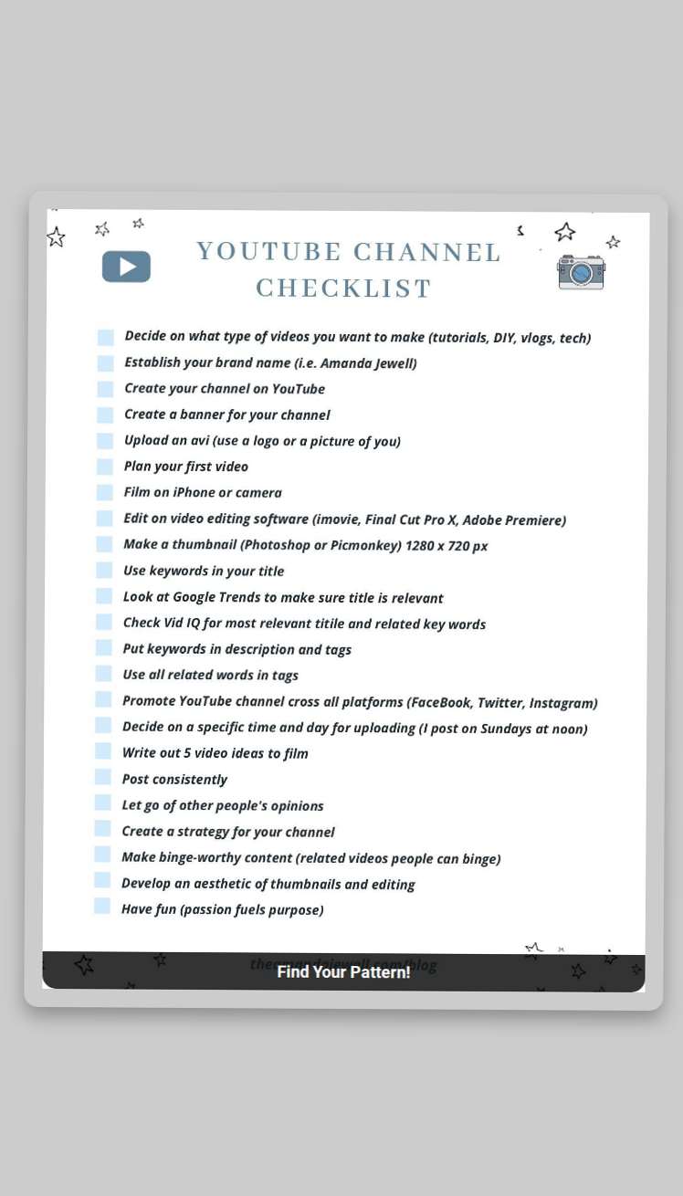 🪄 🎨 ultimate printable checklist: 2023 YouTube & Instagram Planning Checklist