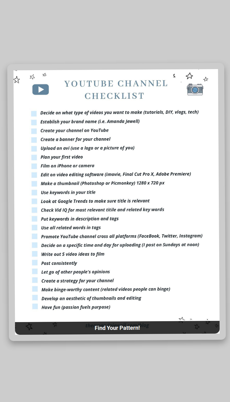 🎀 🌿 ultimate printable checklist: YouTube Starter Kit + 2023 Social Media Strategy Planner