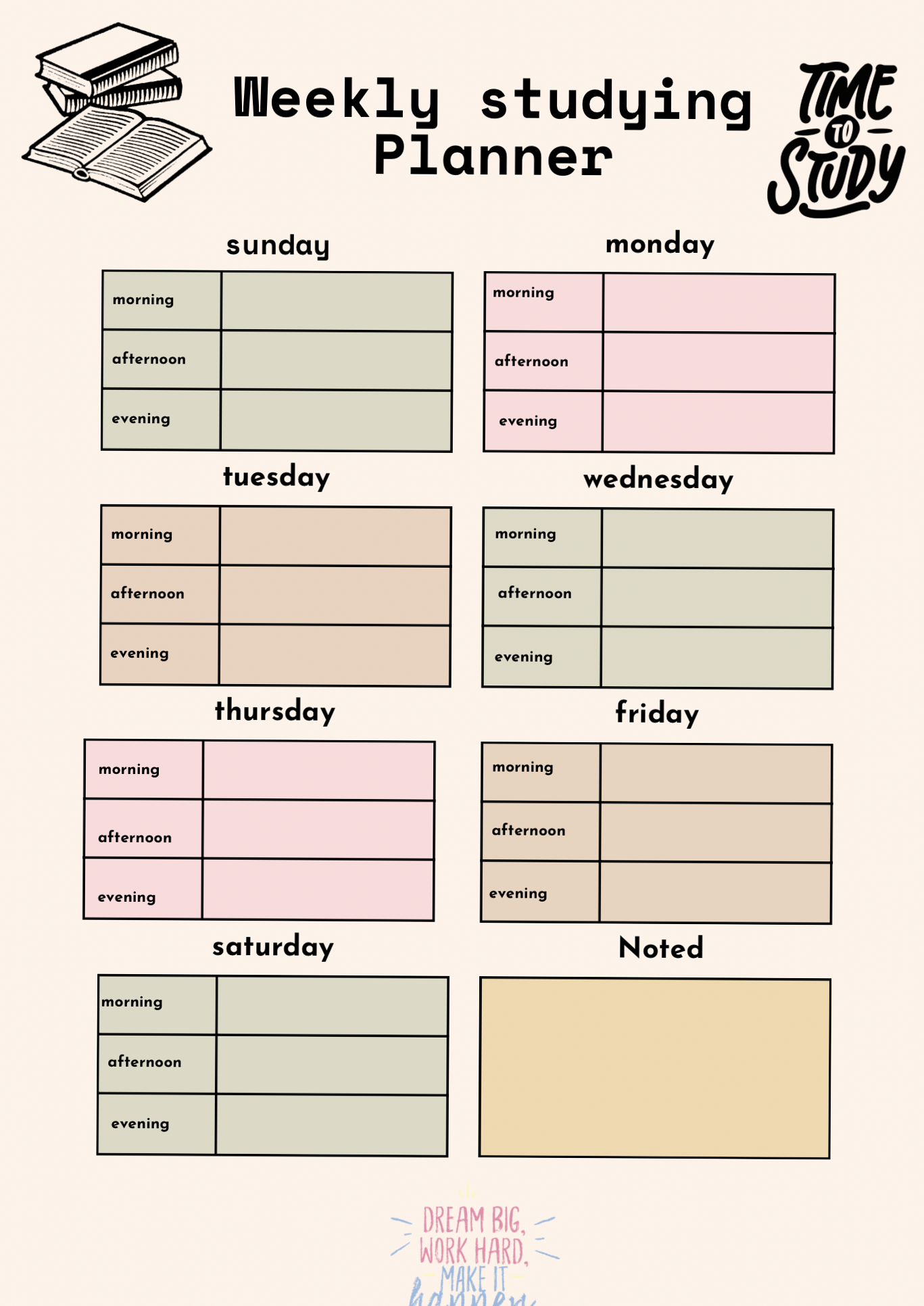 📊 📝 Ultimate Weekly Study Planner in Pink Lettering | dream life manifestation