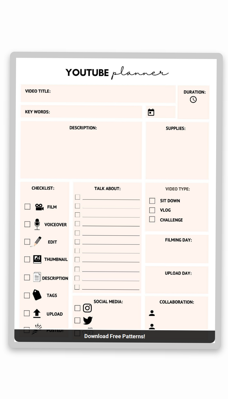 Ultimate YouTube Video Planner: Stay Organized & On Track! — 🎨 🎨 romanticize your routine