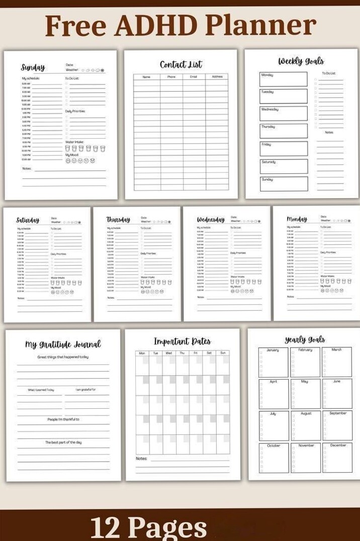 👰 👰 Unlock Focus: Free ADHD Planner for Adults | secret to staying productive