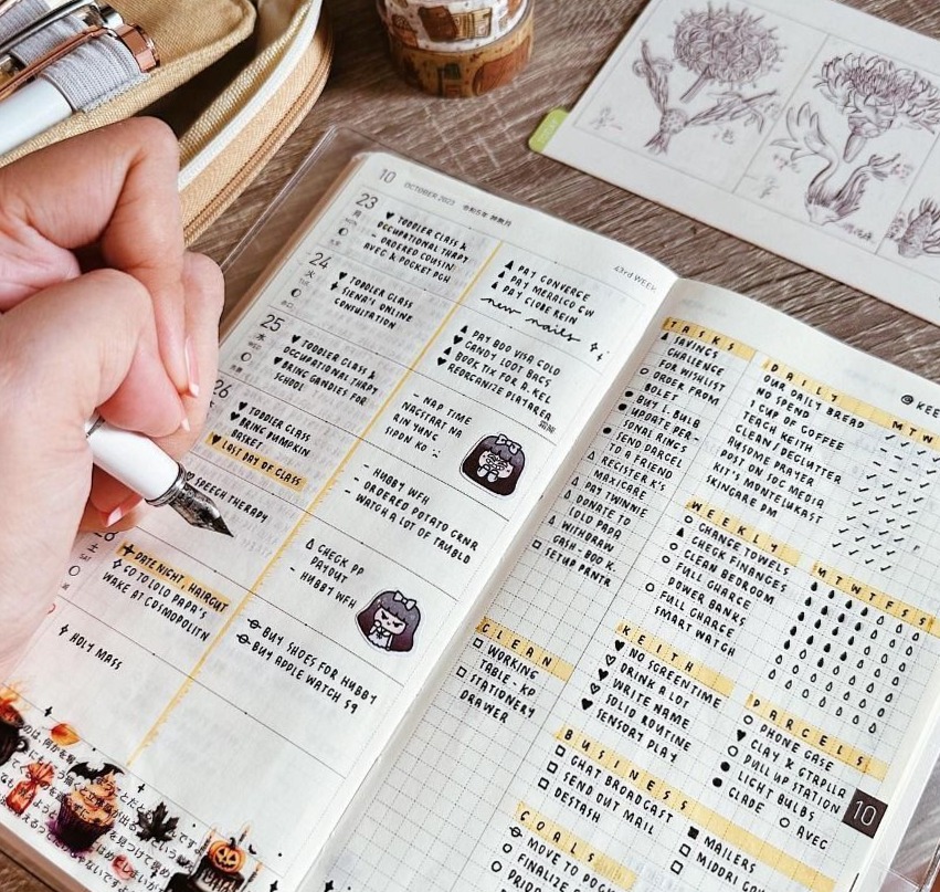 🥂 👰 Week 43 Hobonichi Planner + Instagram Banners & Bullet Journal Basics | secret to staying productive