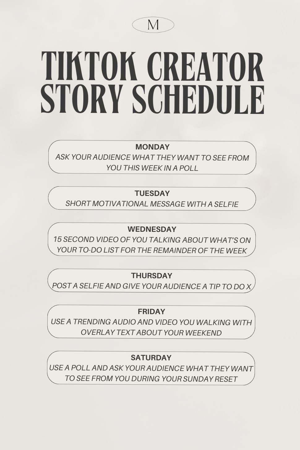 Weekly TikTok Story Planner for Creative Success — 🌿 ✨ essential planning guide