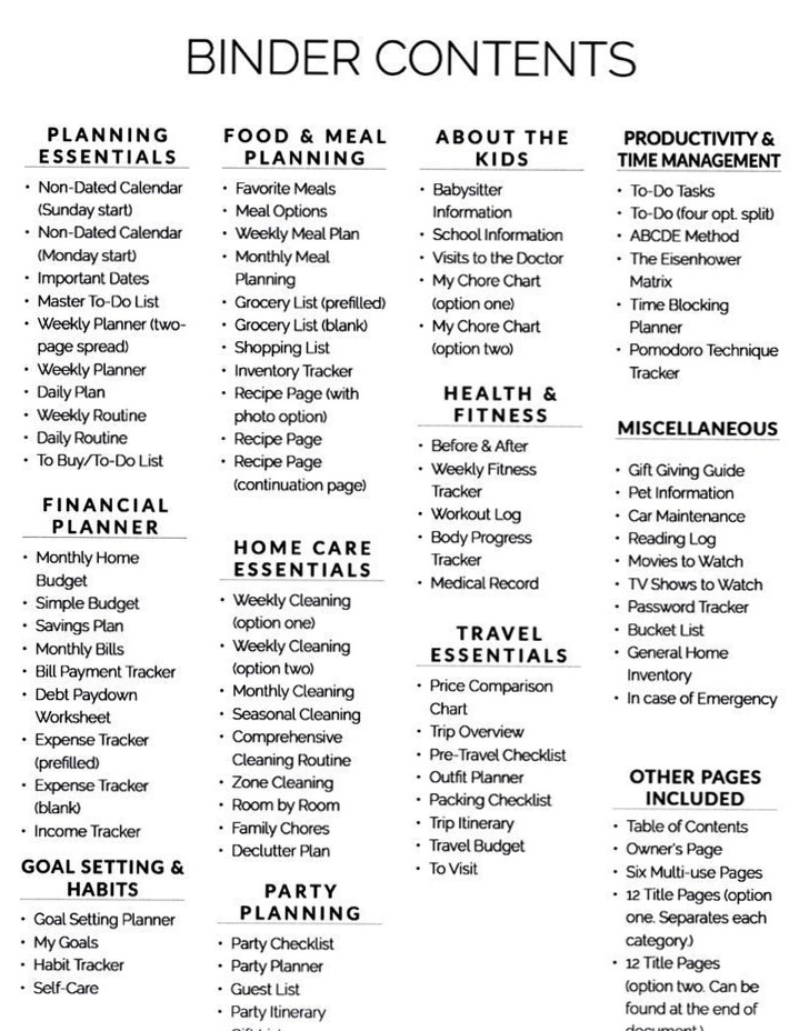 Work Planner Printable | Life Management Binder — 🖌️ 🪄 dream life manifestation