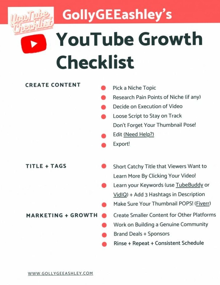 📝 📁 YouTube Growth Planner for Creative Workflow Success | ultimate printable checklist