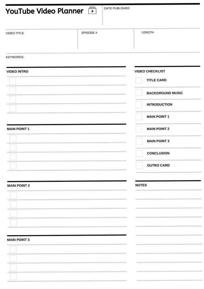 Youtube Video Script Kit & Planner Templates — 🖇️ 📊 dream life manifestation