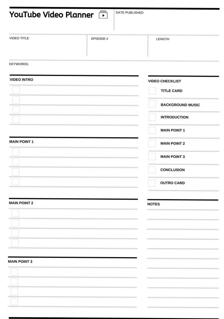 Youtube Video Script Planner & Video Kit Template — ☁️ ✨ dream life manifestation